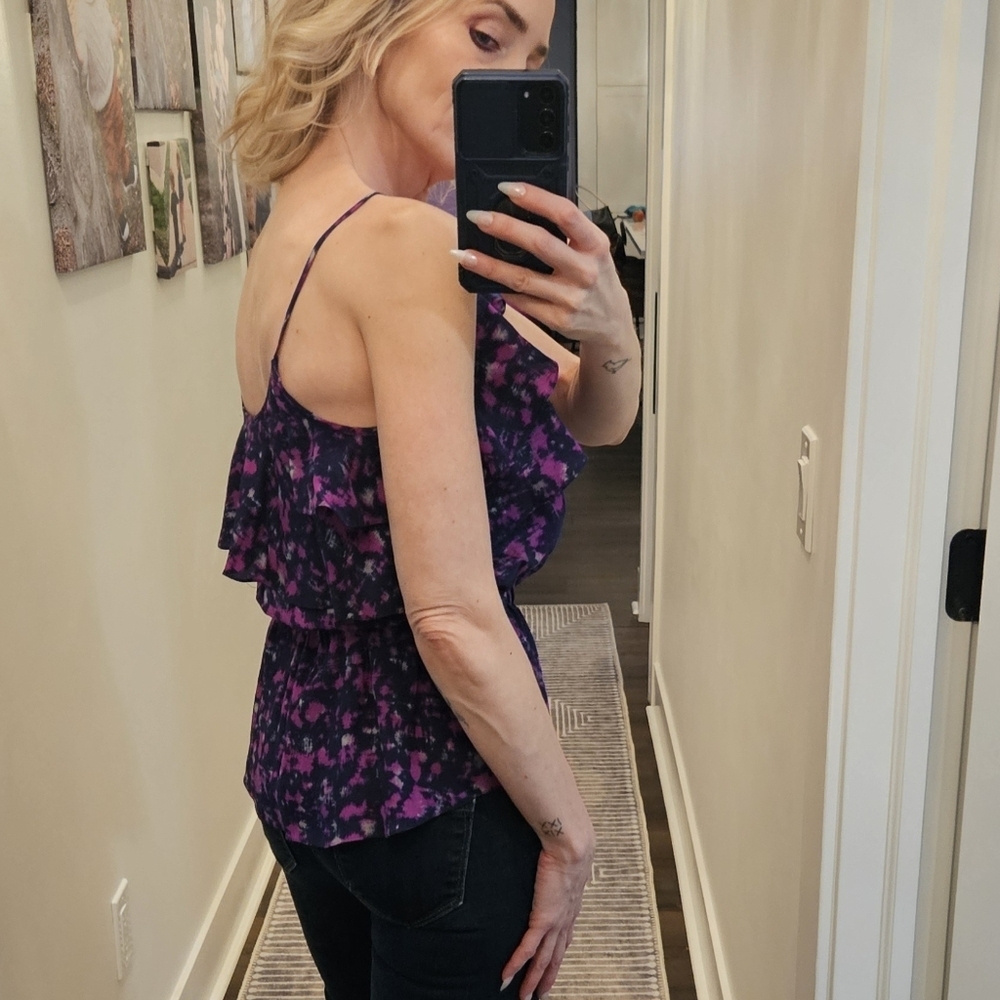 NWT Rebecca Taylor 100% Silk Floral Top - Size 4 - Picture 3 of 13